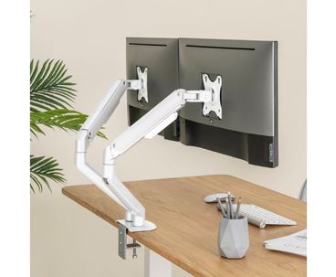 SOPORTE MESA 2 PANTALLAS 17"-32" BLANCO TOOQ