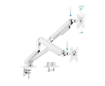 SOPORTE MESA 2 PANTALLAS 17"-32" BLANCO TOOQ