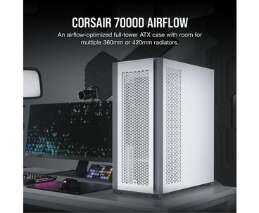 CAJA TORRE ATX 7000D AIRFLOW TG WHITE CORSAIR