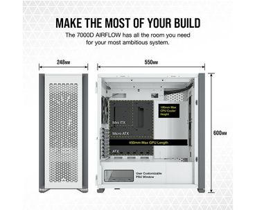 CAJA TORRE ATX 7000D AIRFLOW TG WHITE CORSAIR
