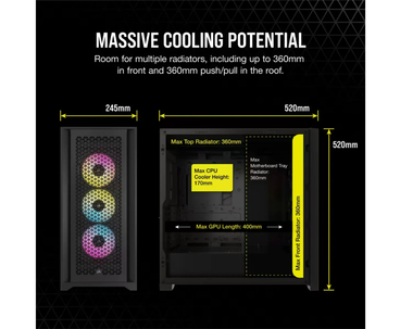 CAJA SEMITORRE ATX 5000D RGB AIRFLOW TG BLACK CORSAIR