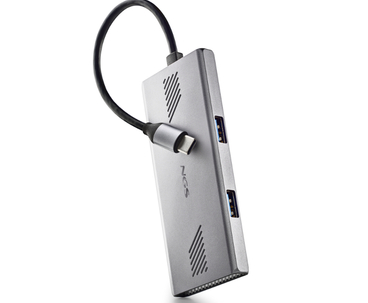 HUB 4 PUERTOS USB-C WONDERDUO-C GRIS NGS