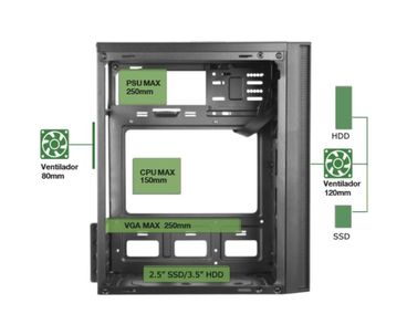 CAJA MICROATX AC5 NEGRO ANIMA