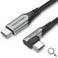 CABLE USB-C/M ANGULO RECTO A USB-C/M 0.50 M 100W GRIS VENTION