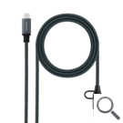 CABLE USB 3.2 GEN2x2 20Gbps 5A 100W, USB-C+USB-A/M a USB-C/M 3 M NEGRO NANOCABLE