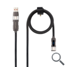 CABLE USBC+USB-A/M A LIGHTNING + USB-C/M 2.0 27W 1 M NEGRO NANOCABLE