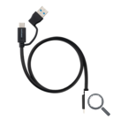 CABLE USB-C+USB-A/M - USB-C/M 0.5 M NANOCABLE
