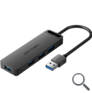 HUB 4 PUERTOS USB 3.0 4xUSB 1xUSB-C PD NEGRO VENTION