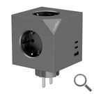 BASE DE 3 ENCHUFES 2xUSB-C PD + USB-A NEGRO COOLBOX